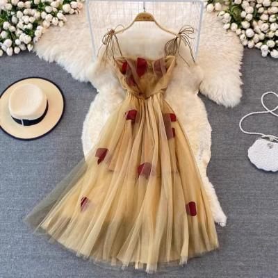 Spaghetti strap dress, super fairy tulle pompous dress, holiday dress
