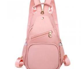 Pink Plaid Casual Flap Backpack