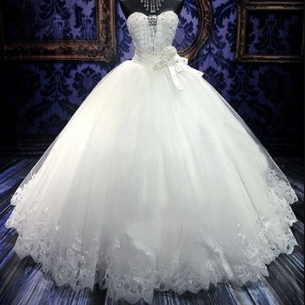 Strapless Wedding Dress Ball Gown Wedding Dress White Bridal Dress,custom Made