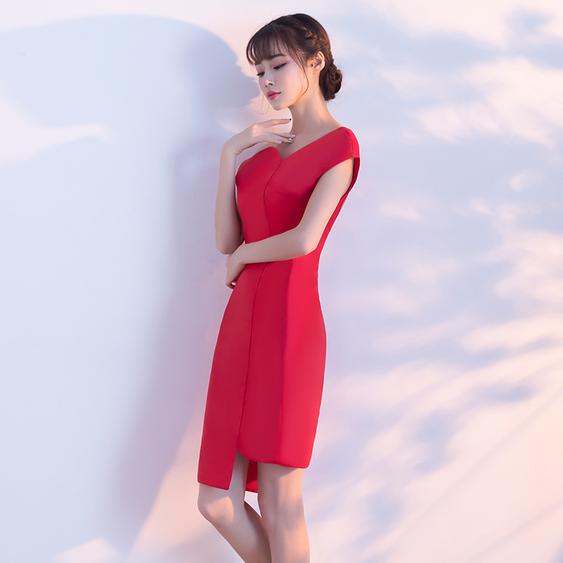 Red Slim Irregular Party Dress Irregular Evening Dress, Formal Dress,custom Made
