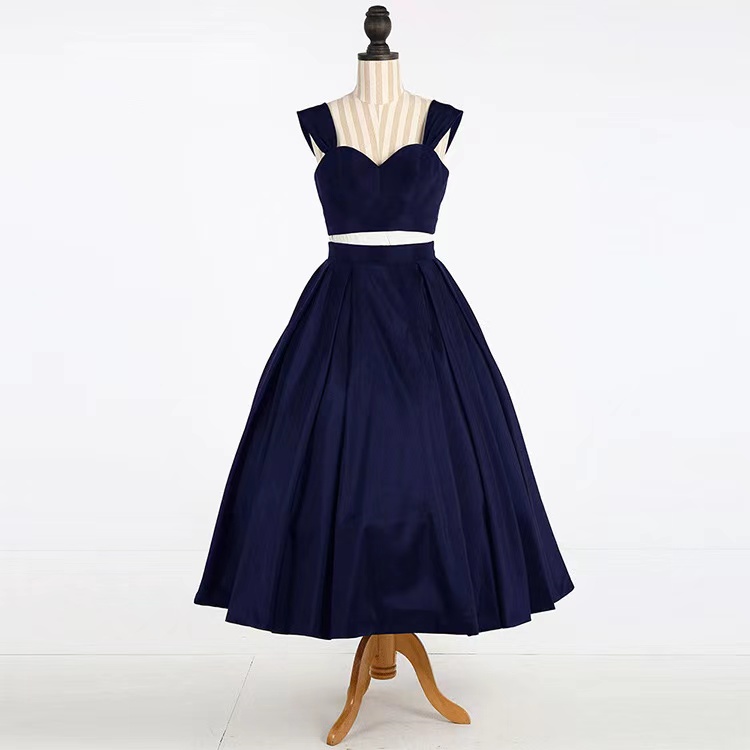 Satin Dress, 2 Piece Graduation Dress Custom Bouffant Banquet Homecoming Dress, Solid Color Evening Dress,custom Made