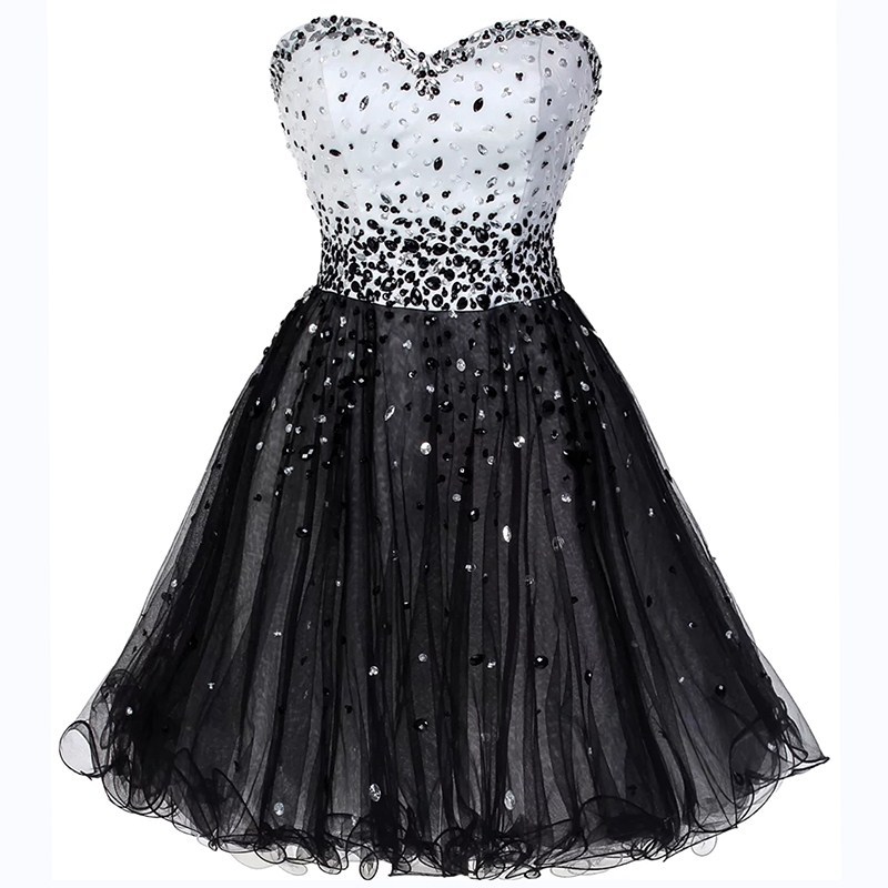 Strapless Short Handmade Dress, Slimming Evening Dress,black Little Sexy Homecoming Dress ,custom Made
