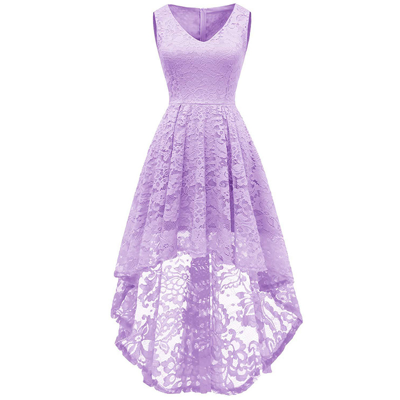 Little Evening Dress, Sleeveless Floral Lace Dress, V-neck Cocktail Party Dress,custom Made