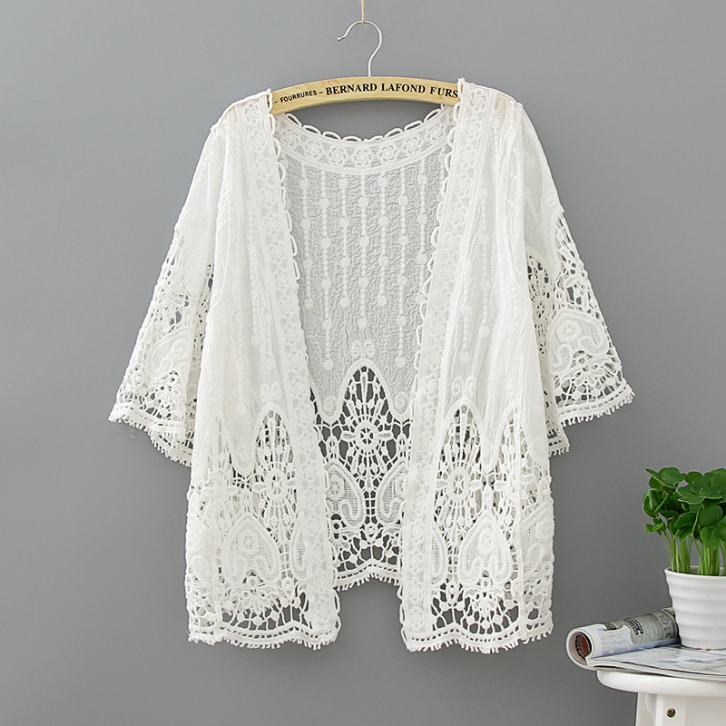 Summer Bohemian Style, Hook Flower Hollow-out, Outside Basic Lace Top