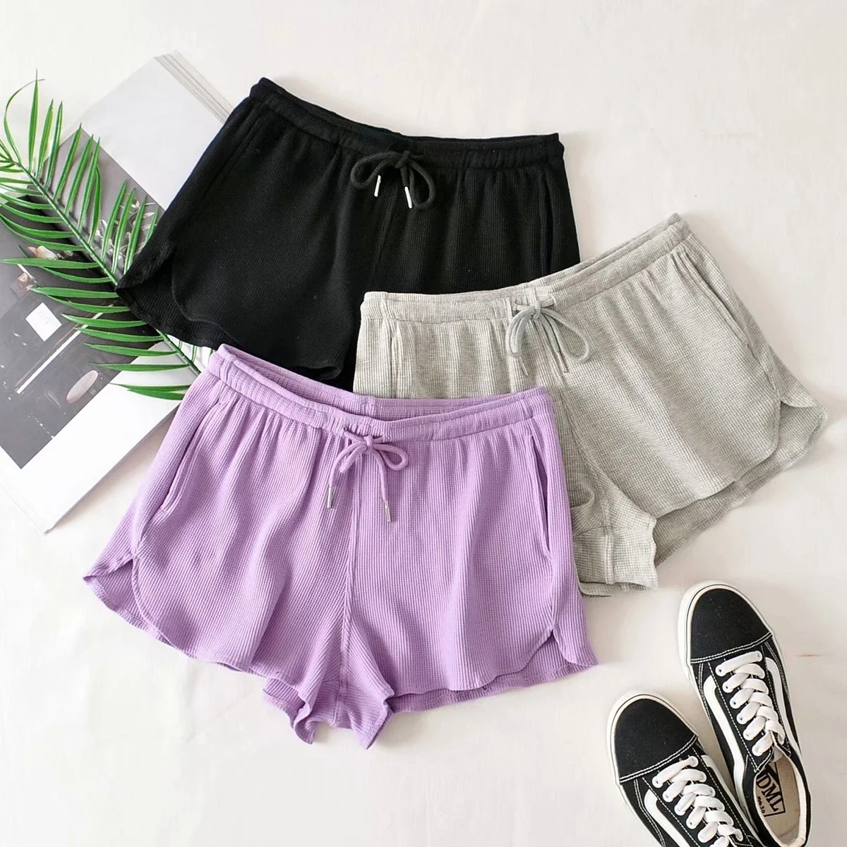 Spring And Summer , Casual Home Shorts, Ins Fashion, Elastic Waist, Sports Yoga Pants