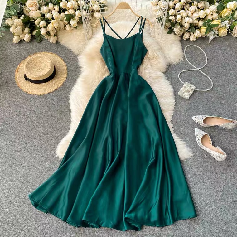 Sexy Bandage, Backless Halter Dress, Seaside Holiday Travel Shoot, Goddess Temperament Prom Dress