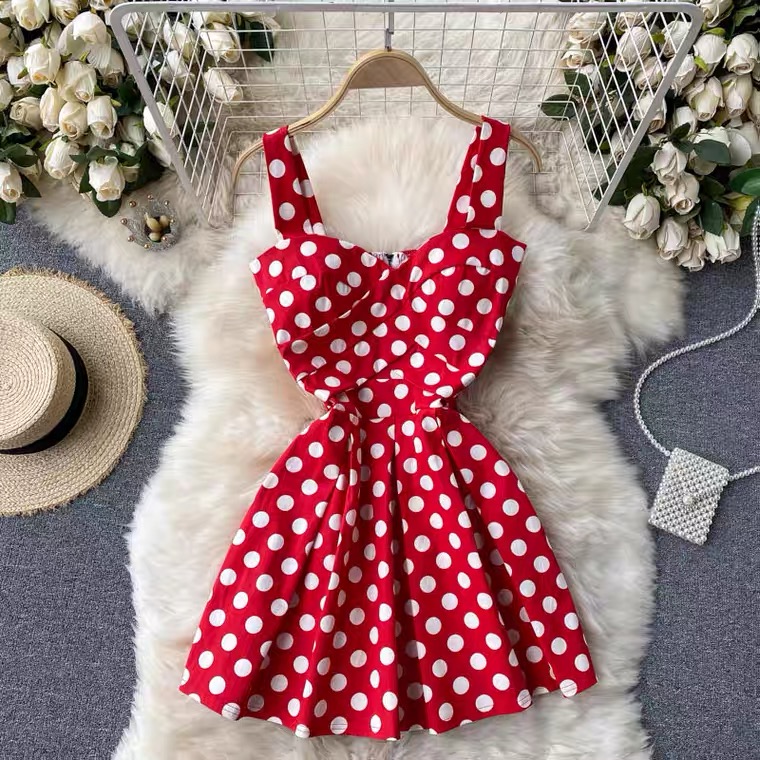 backless padded dress Polka Dot Backless Padded Mini Dress – LEAM ALMES main image 0
