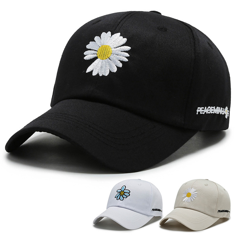 New style, small Daisy baseball cap, men's and women's sun hat, embroidered letter, embroidered sun cap