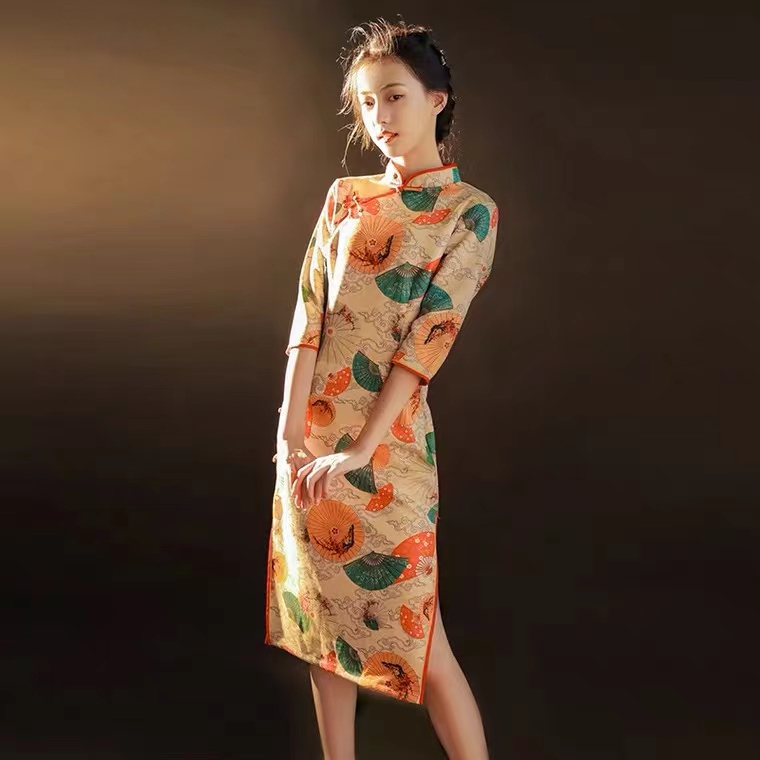 Spring And Summer, Chinese Wind, Young Style, Temperament, Daily Cheongsam Dress