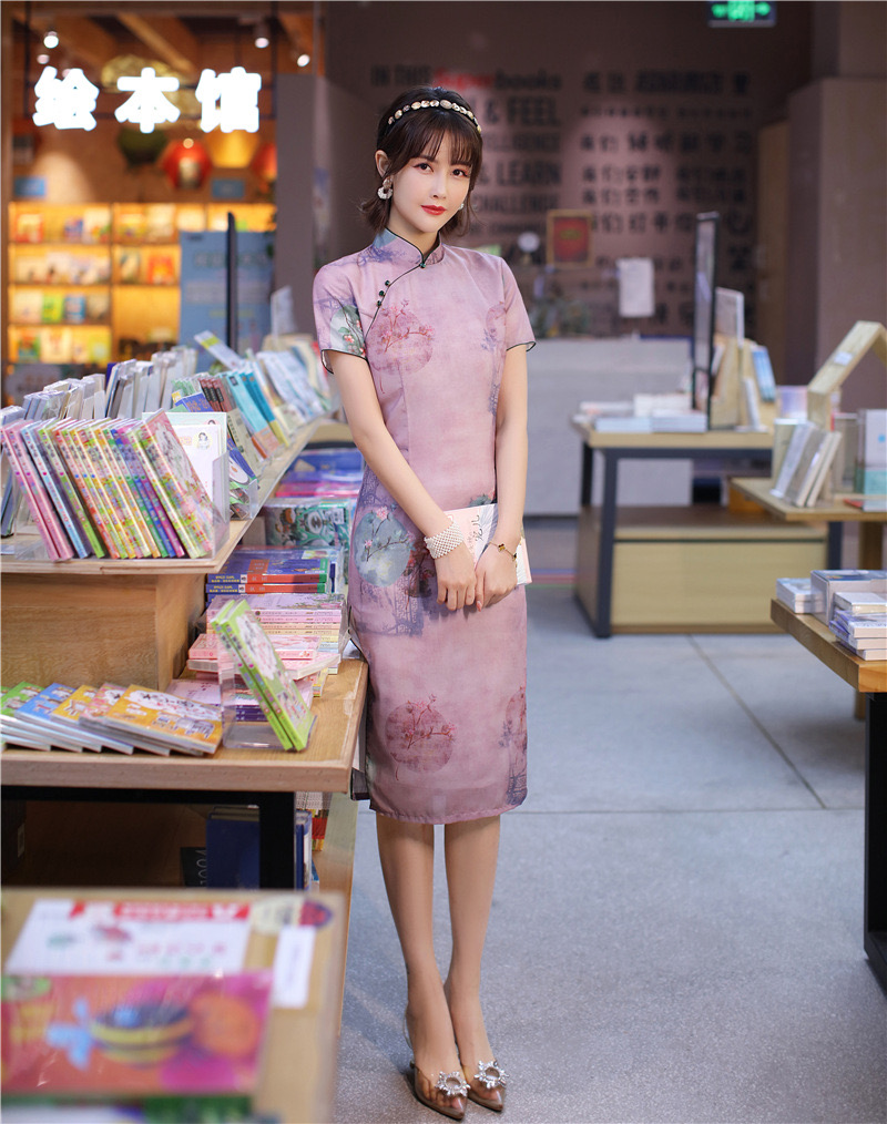 Summer,linen Cheongsam Dress, Light, Thin And Breathable, Comfortable And Long Style Improved Cheongsam, Chinese Style