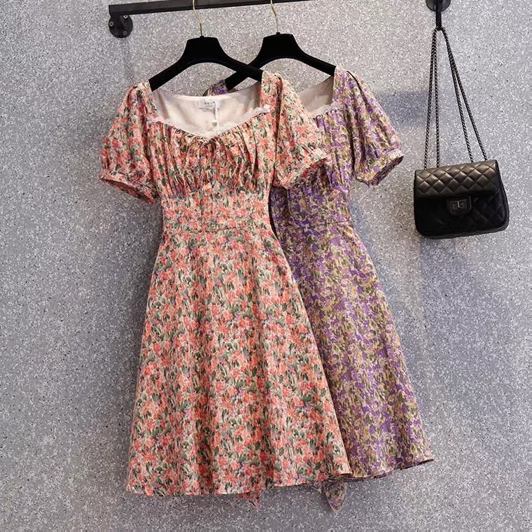 Summer, new style, small floral bubble sleeve dress,CHEAP ON SALE