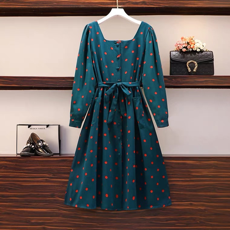 Spring, Hepburn Style, Belted Polka Dot Dress