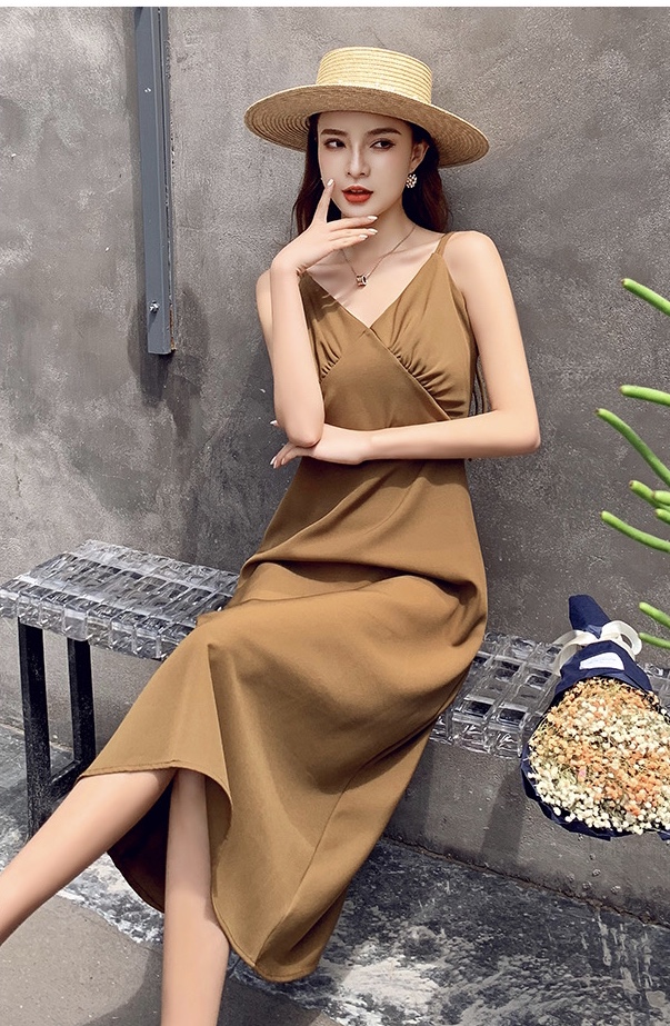 fitted lace wedding dress Women's Summer Casual Loose Sleeveless Spaghetti Strap Asymmetric Tier main image 1