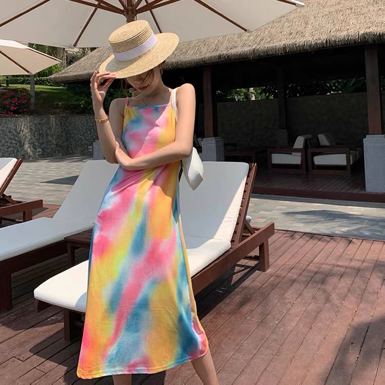 rainbow beach dress Mara Hoffman Rainbow Dress - Embroidered Tie Back Dress