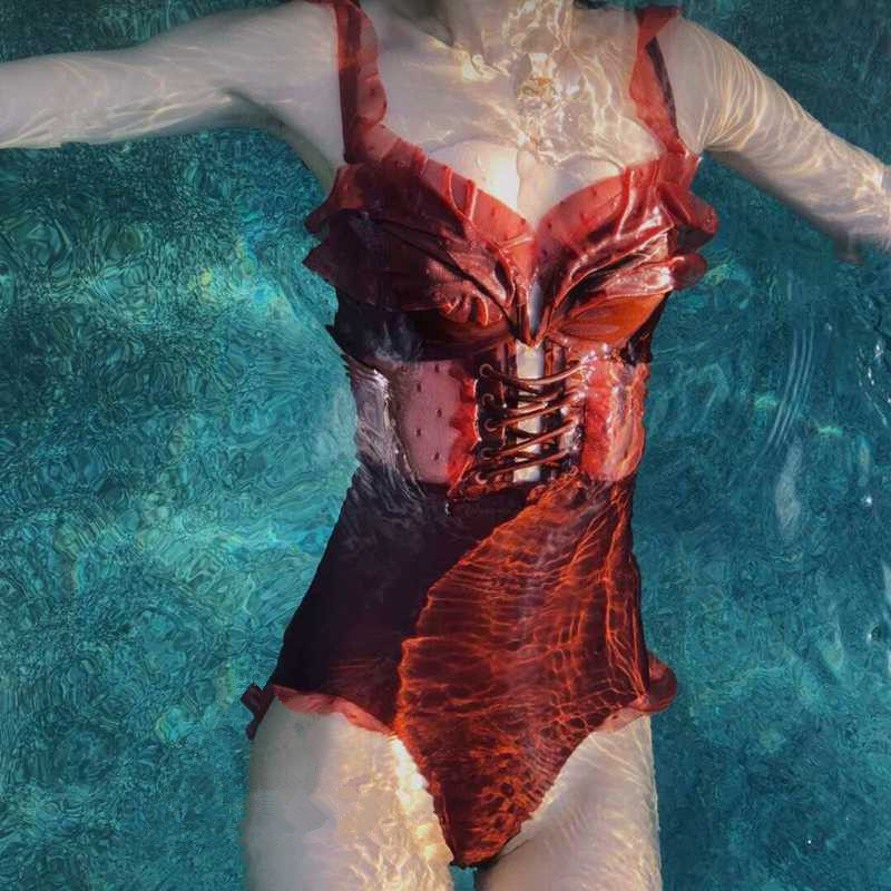Off Shoulder Bikini, Sexy High Quality Custom, One-piece Spa Swimsuit