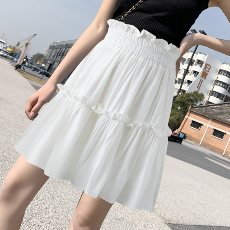 Black/white Skirt, Fashion, Pleated, A-line High Waisted Skirt, Puffy Skirt