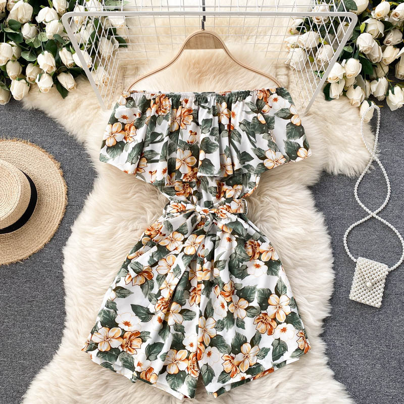 Floral jumpsuit hot sale short