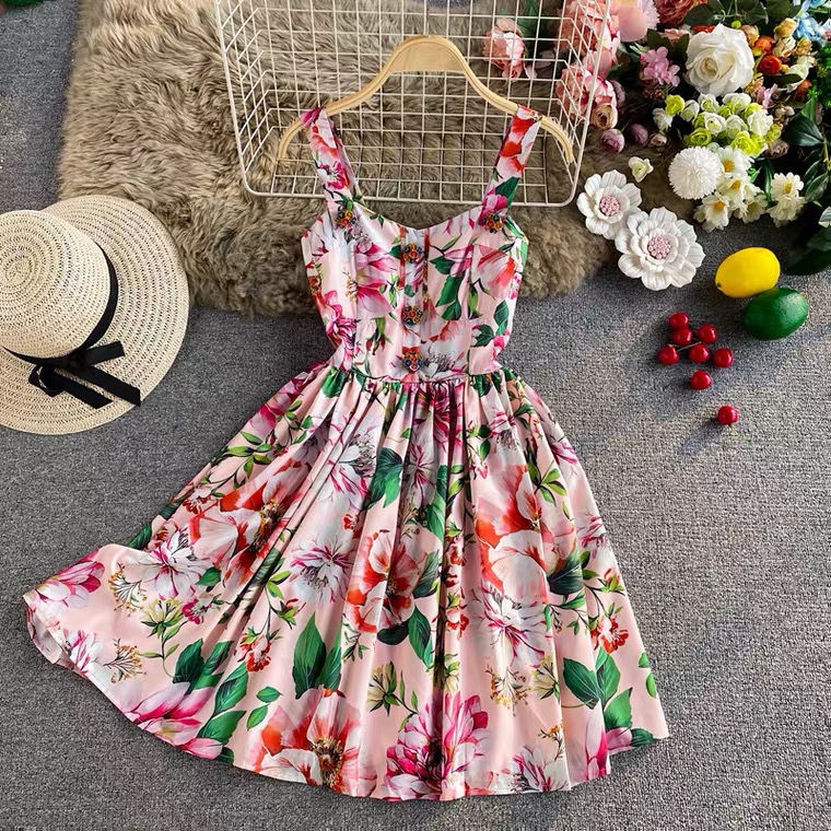 Floral Dress, Floral Halter Dress, Bohemian Beach Dress