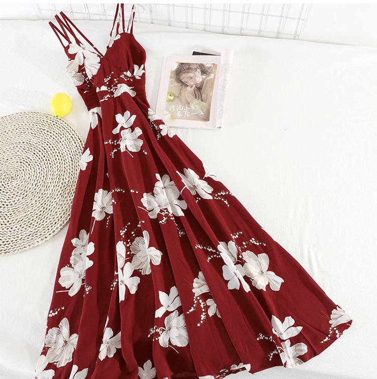 Sexy, Backless Dress,spaghetti Strap Floral Dress