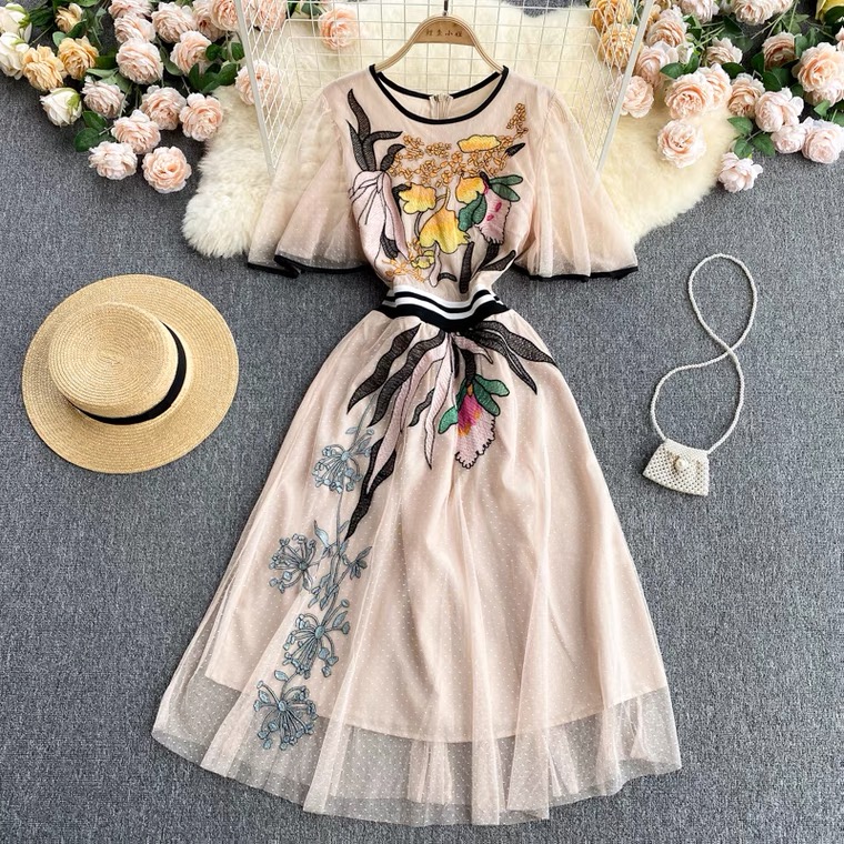 Palace Style Dress,Vintage, Heavy Industry, Embroidered Fairy Dress