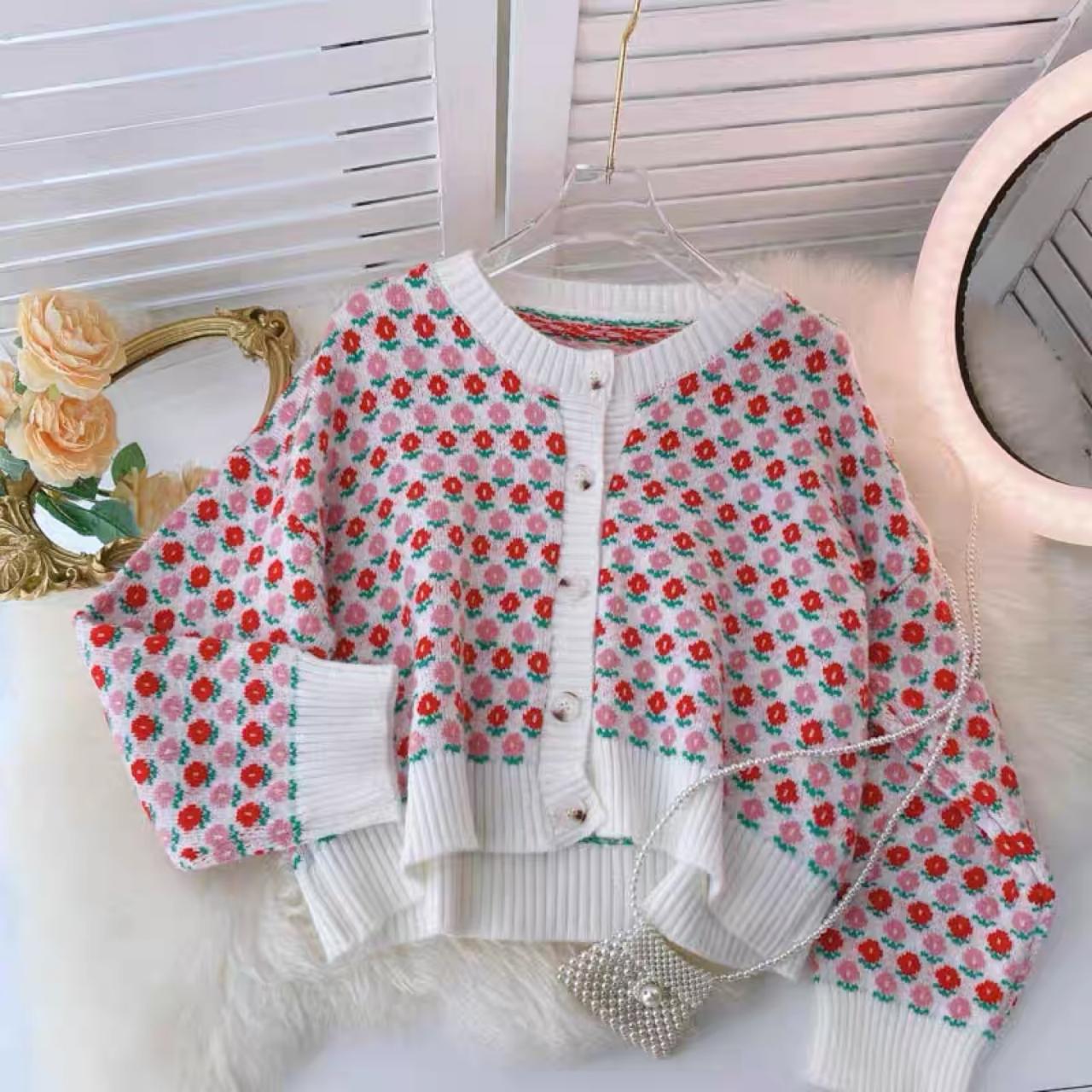 Preppy Style, Versatile Short Sweater Jacket, Cardigan Knit Top
