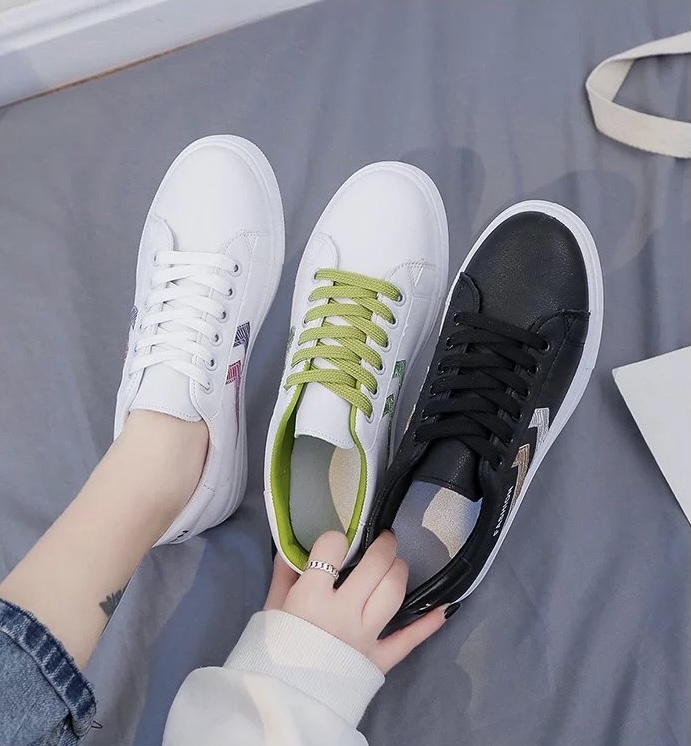 Fashion, Round Head, Thick Sole Heighten ,student Bandage, All-match Small White Shoes, Casual Running Shoes