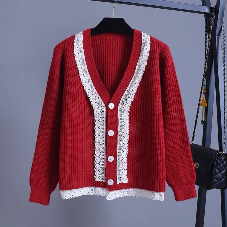 Short Lace Lace Sweater Coat, Loose Knit