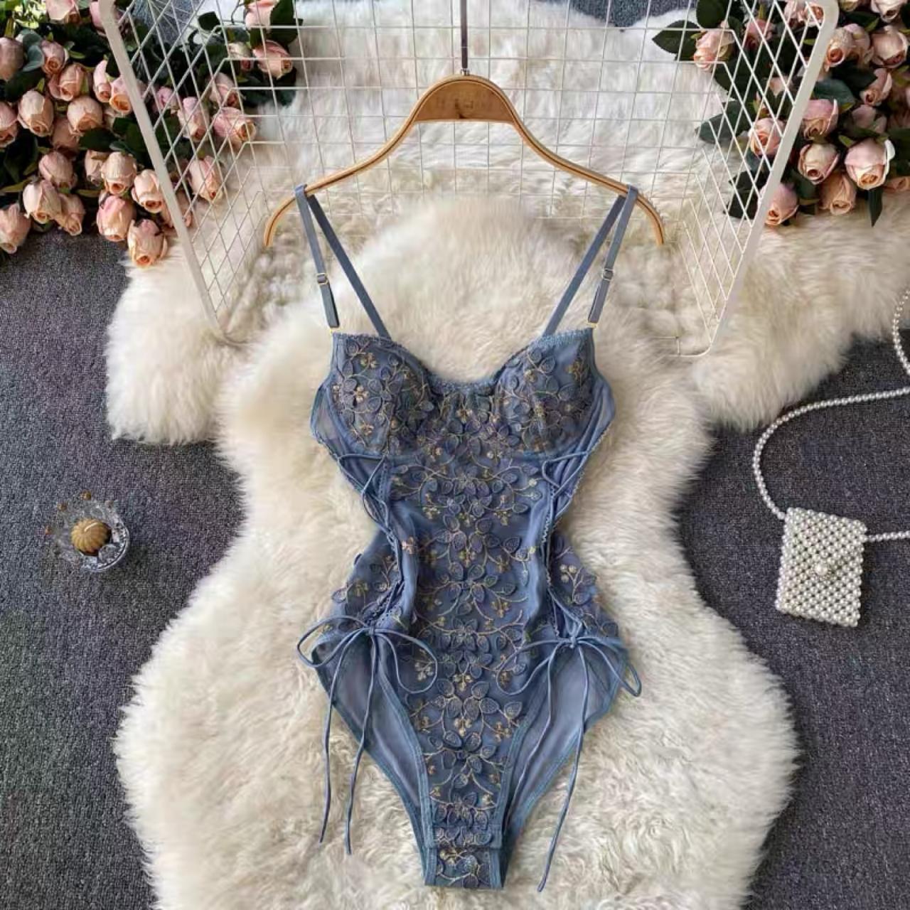 Embroidered Lace Sexy Pajamas, Condole Waistcoat, Tight Transparent, Sexy, Girls Underwear