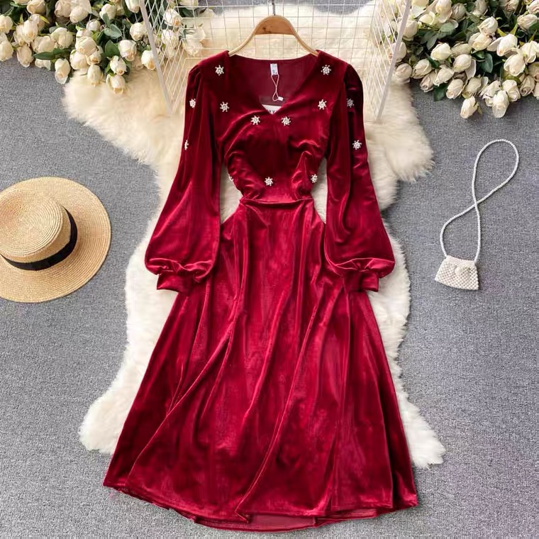 Vintage, elegant, beaded canary dresses, court princess dresses midi dress