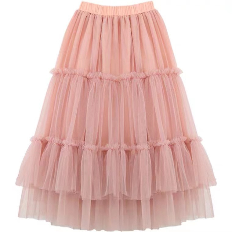 Children's Half Skirt, Girls' Long Half Skirt, Middle And Large Children's Princess Pompous Skirt, Dance Skirt, Gauze