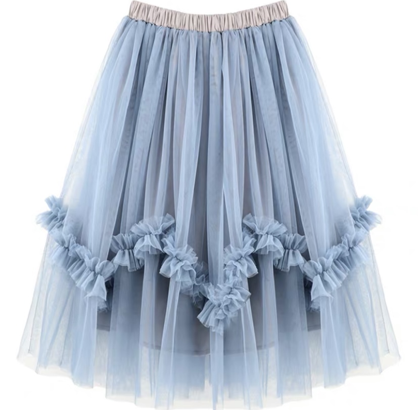 Tulle Princess Skirt, Middle Children Children Irregular Half Skirt, Fashionable Dress