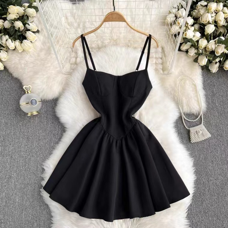 Sweet , Sexy, Halter Dress, Fluffy A-line Little Black Dress