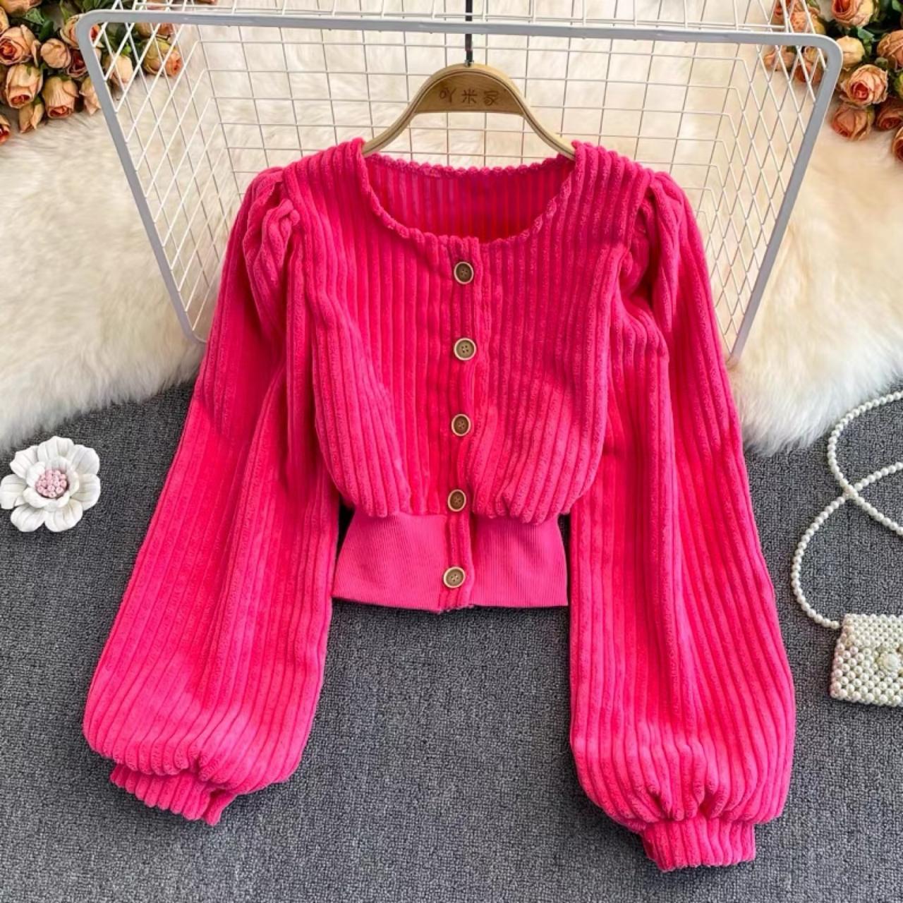 Bubble long sleeve waist chic jacket, autumn and winter, new style, ancient short corduroy coat
