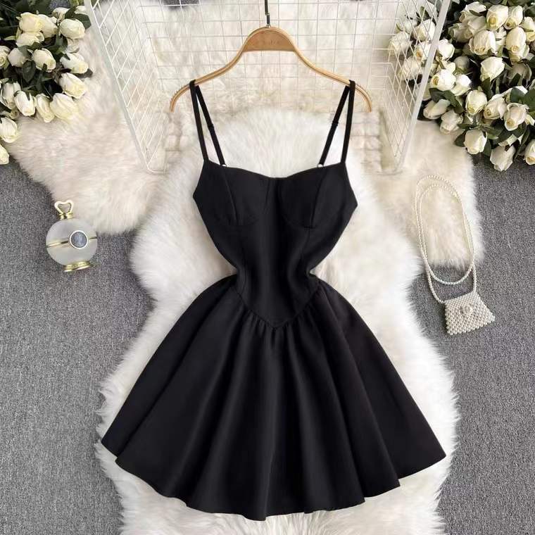 Sweet, Sexy, Strapless Halter Dress, Temperament, A - Line Little Black Dress
