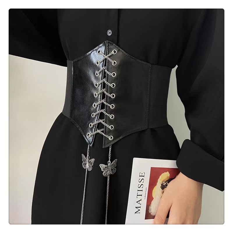 Metal Butterfly Chains, Elastic Waist Seals, Versatile Dresses, Suits, Shirts, Elastic Belts