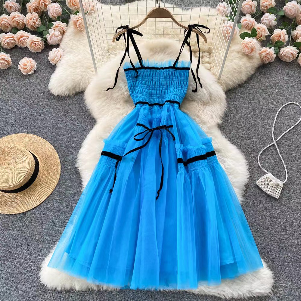 halter loose dress Green Scalloped Halter Skirt Pleated Loose Linen Dress Boho Dress,Maxi –  puresunlady main image 1