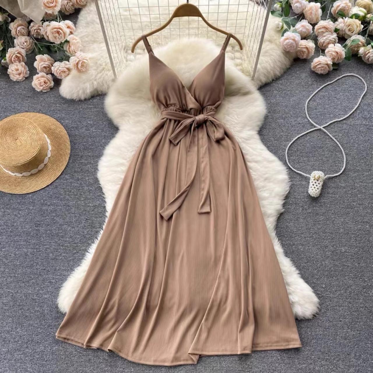 Vneck Halter Dress, Beach Holiday Dress on Luulla