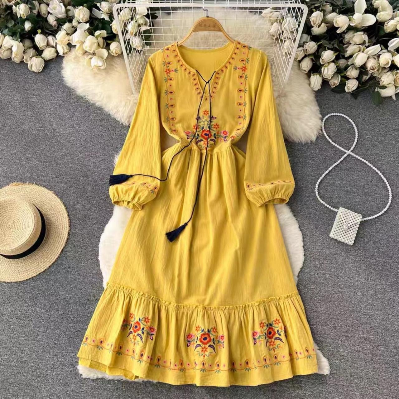 ethnic a line dress Lena Shift Dress Pattern main image 0