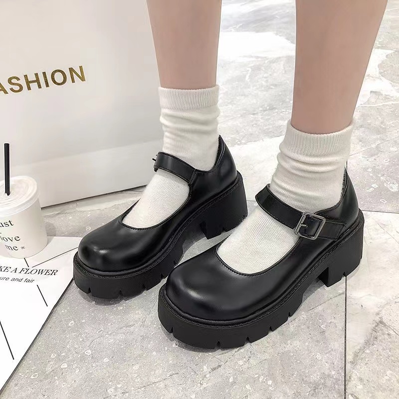 Teenage Platform Chunky Pumps,chunky Heel, Platform, Matching Jk Uniform Single Shoes