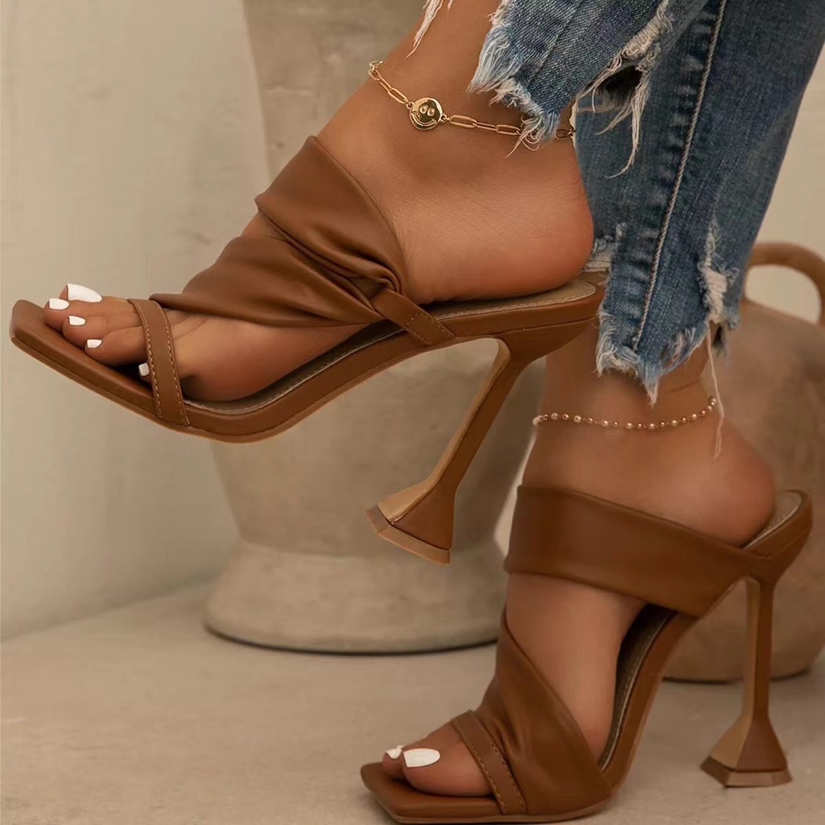 Square Heeled Sandals, Stiletto Sandals