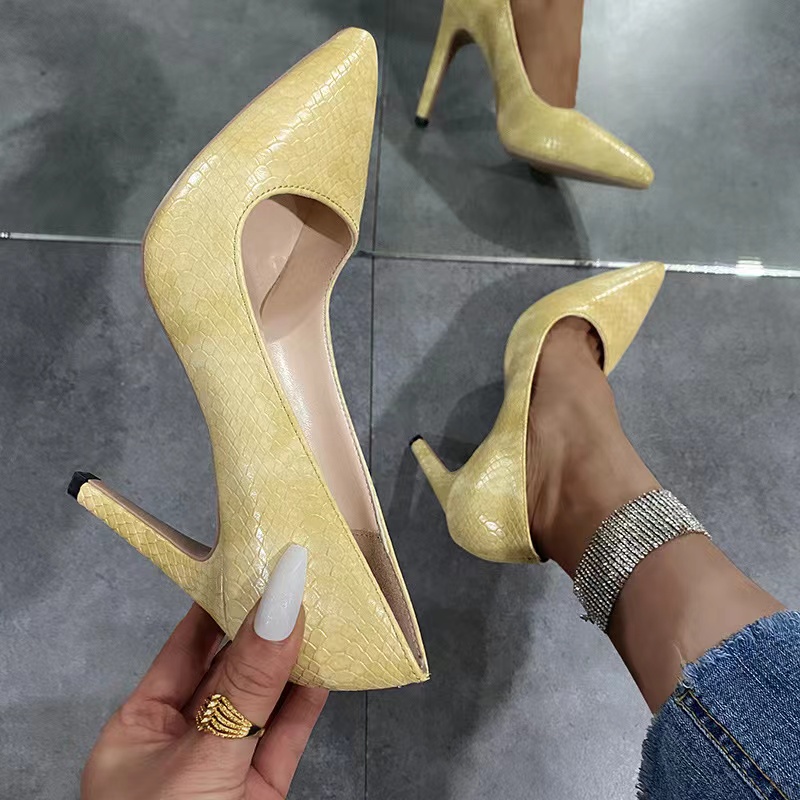 Serpentine Heels, Women's Shoes, Stilettos, High Heels, Shallow Tops, Pointed Single Shoes, Women's Wedding Shoes