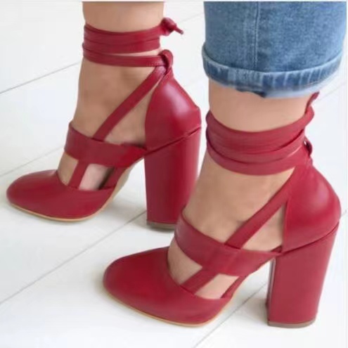 Chunky Heels, High-heeled Women's Shoes, Strappy Sandals