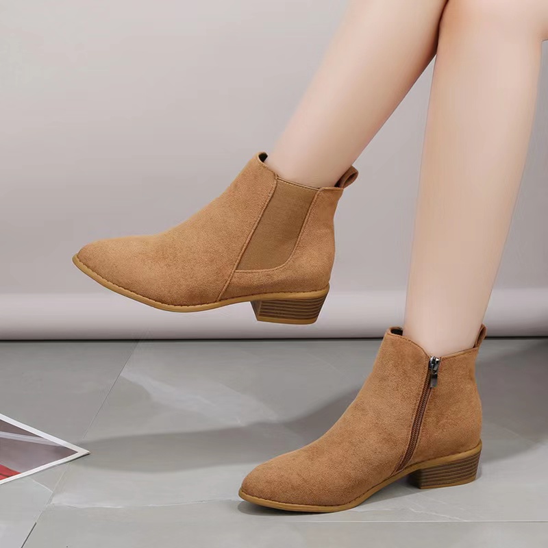 Autumn And Winter, Women's Ankle Boots, Pointed Martens, Suede Women's Boots