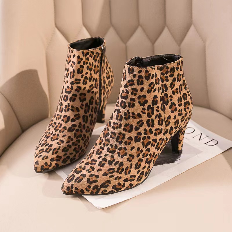 Pointy Thin Heel Low Boots, Middle Heels, Non-slip Boots For Women