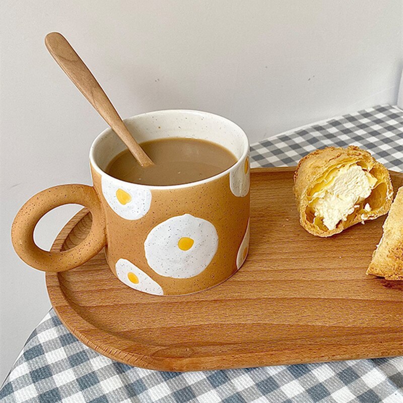 Ins Egg Ceramic Coffee Cup Mug Kitchen Breakfast Drinking Milk Tea Mug