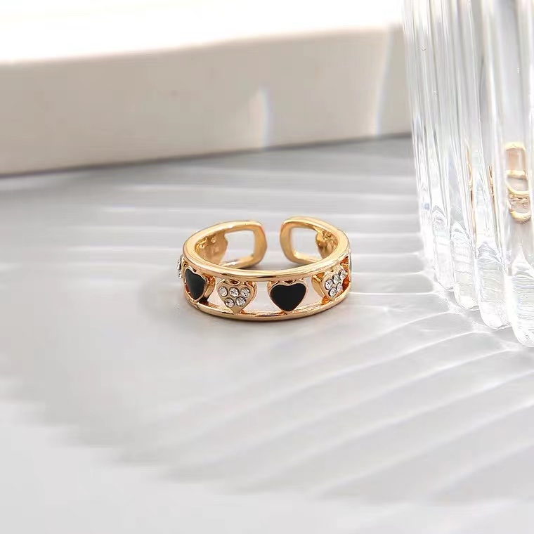 Hollow open ring, love, light luxury, hollow out, open ring, adjustable