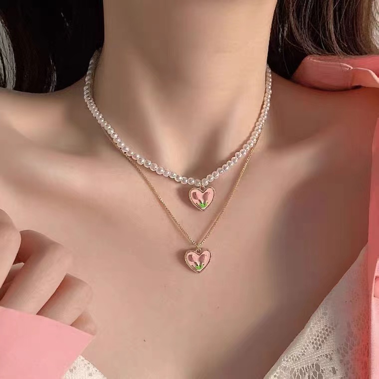 Vintage Pearl Tulip Necklace For Women