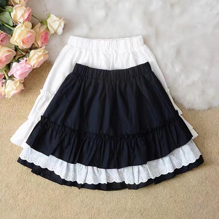Summer, Lace Stitching, Lace Cake Skirt, Half Skirt Sweet , A Line Short Skirt