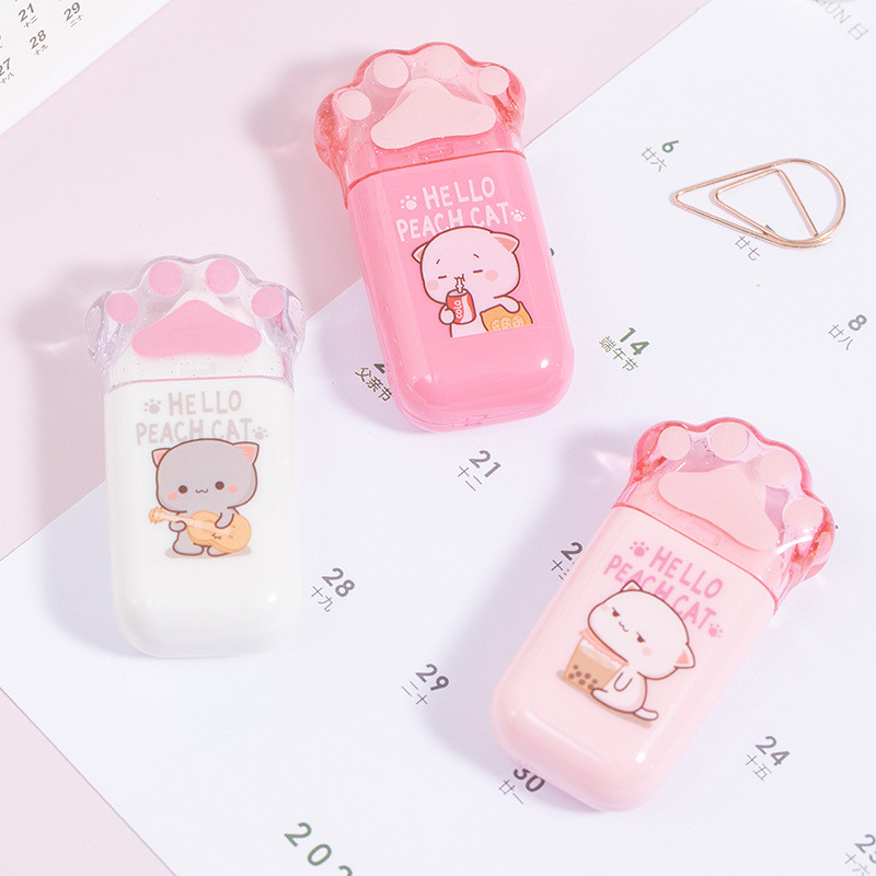 5mm*6m Kawaii Peach Cat White Out Correction Tape