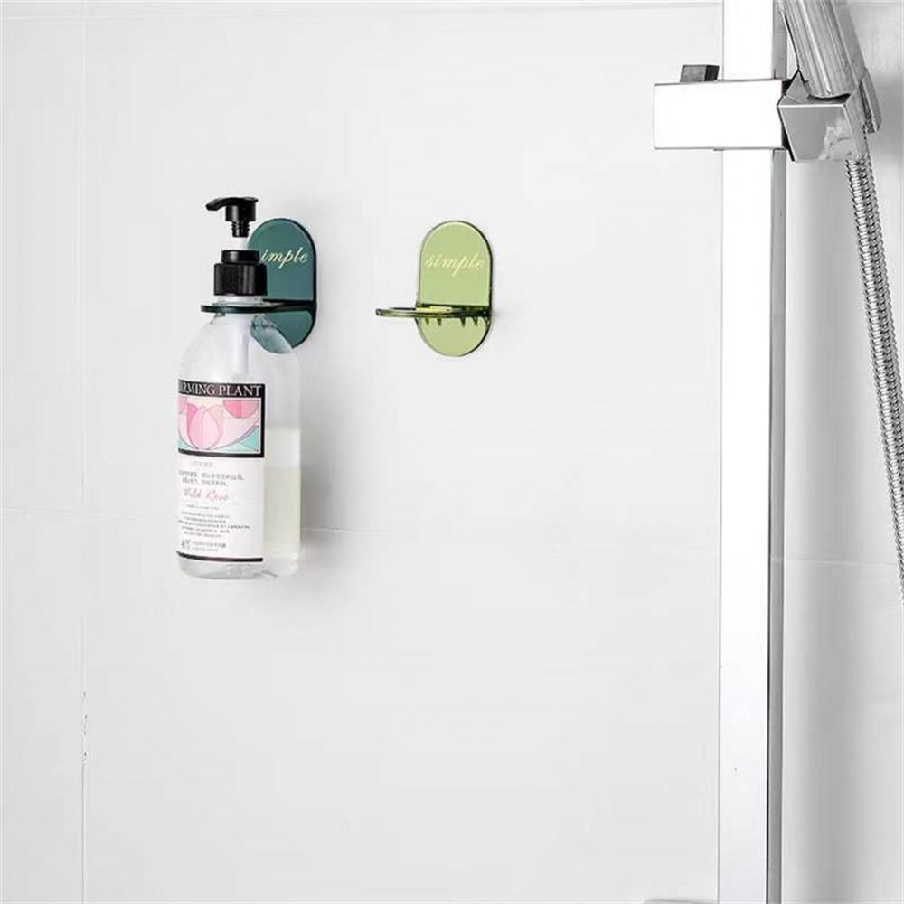 2pcs Bathroom Wall Rack Shower Gel Bracket Wall-mounted Self Adhesive Shampoo Storage Holder